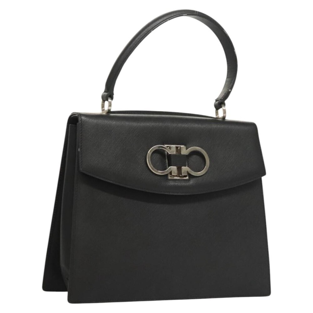 Salvatore Ferragamo Double Gancini Top Handle Saffiano Leather Small